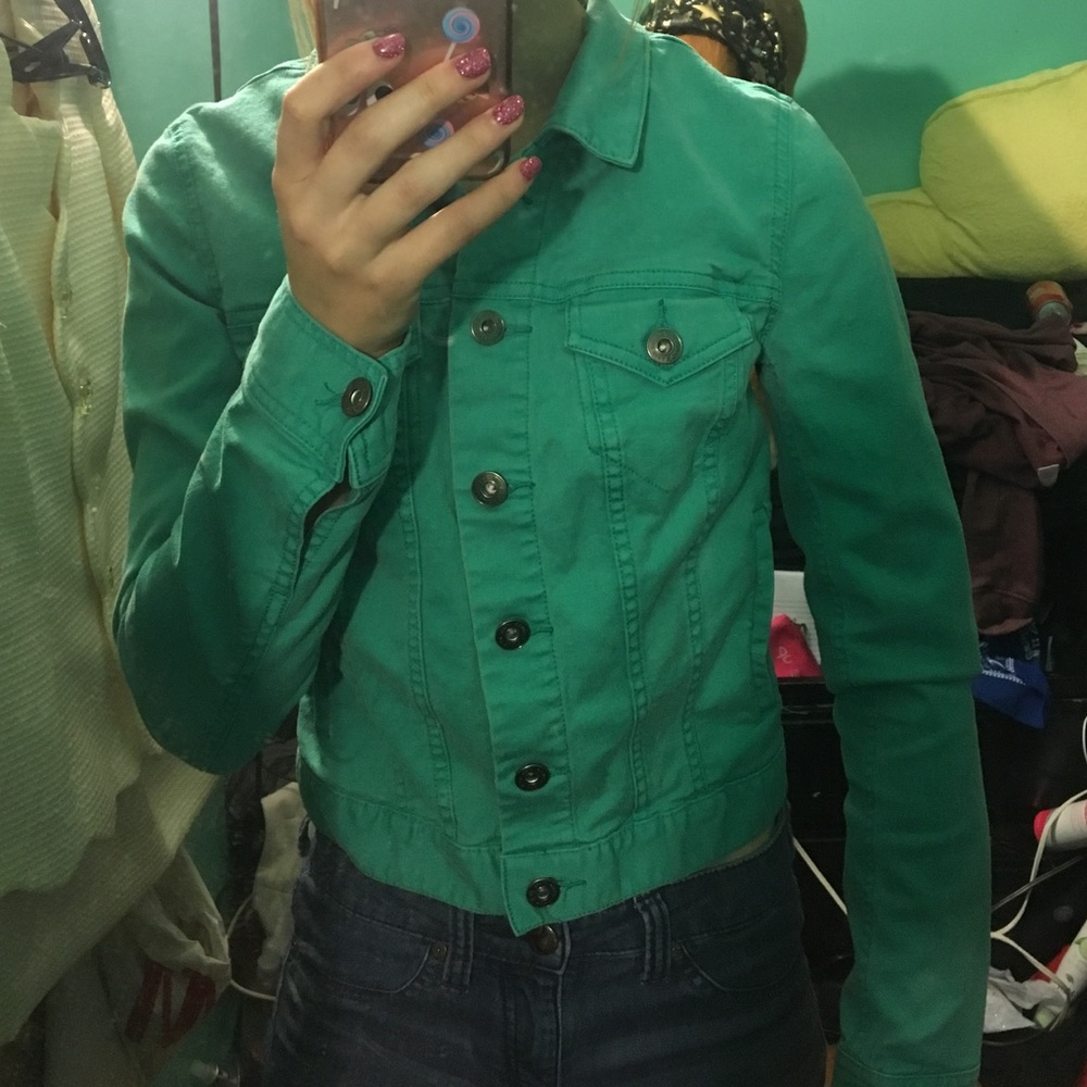 VINCE CAMUTO Green Denim Jacket!!